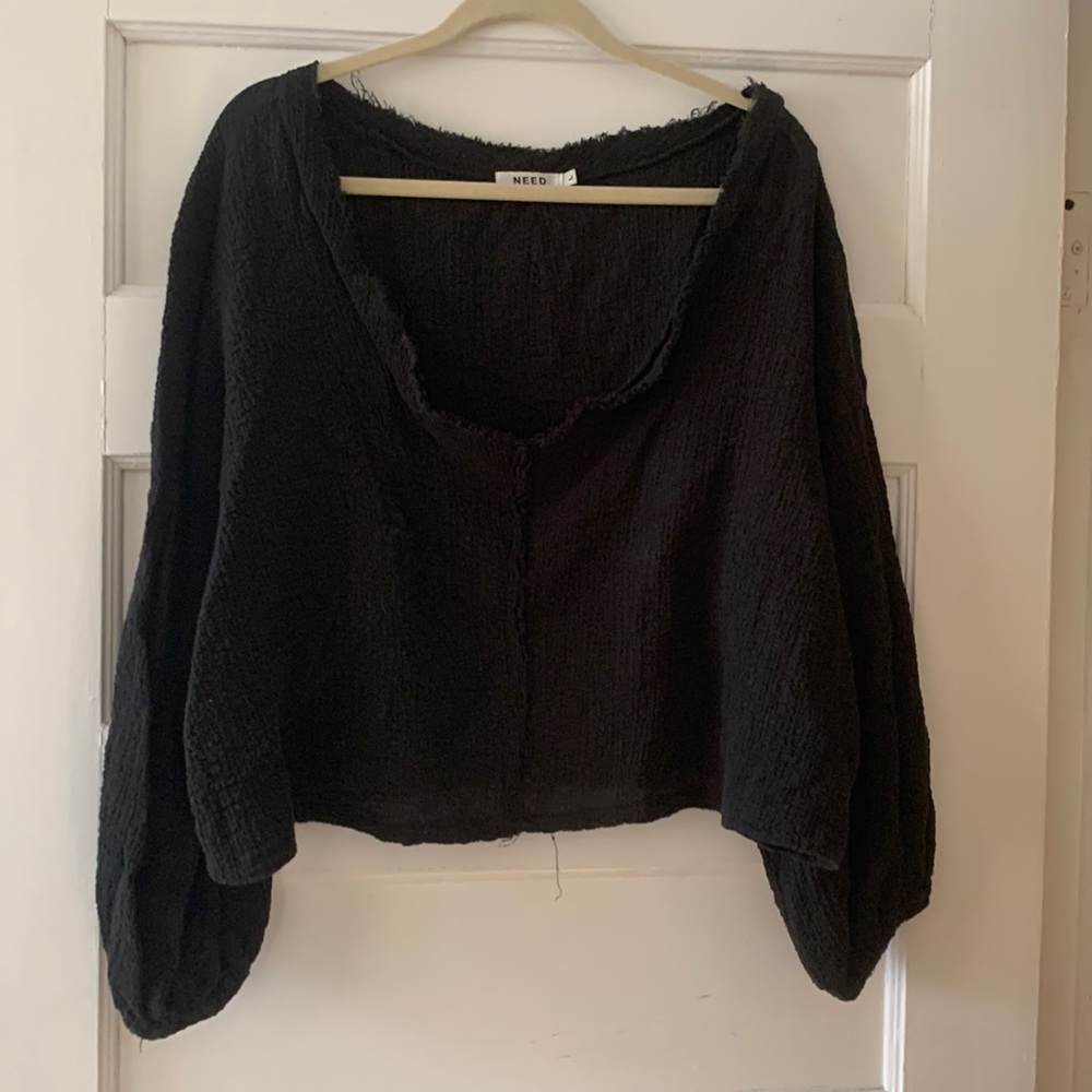 Beautiful Puff Sleeve Crepe Blouse